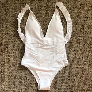 White One-Piece Swim Suit